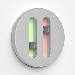 Image showing Round icon with toggle sliders