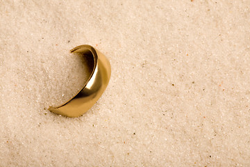 Image showing Wedding Ring in Sand