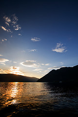 Image showing Mountain Reflection Sunset