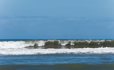 Image showing Waves beating against Medewi Beach in Bali, Indonesia