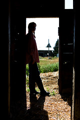 Image showing Farm Girl Silhouette