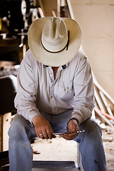 Image showing Tired Farmer