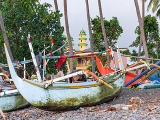 Image showing Traditional fishing boats in Bali, Indonesia