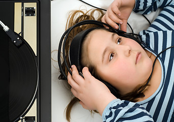 Image showing Girl Listening To Music