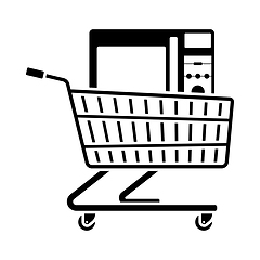 Image showing Shopping Cart With Microwave Oven Icon