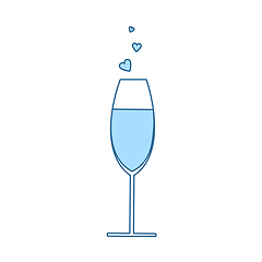 Image showing Champagne Glass With Heart Icon