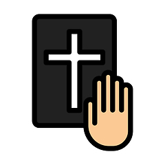 Image showing Hand On Bible Icon