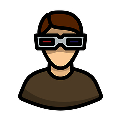 Image showing Man With 3d Glasses Icon