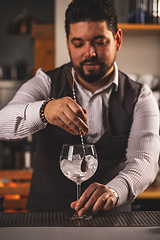 Image showing Professional bartender at work