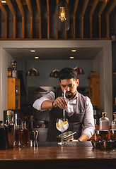 Image showing Professional bartender at work