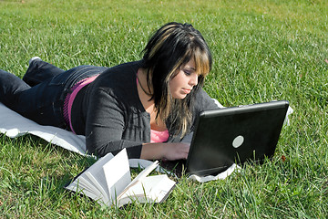 Image showing Girl with Laptop