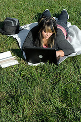 Image showing Girl with Laptop