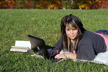 Image showing Girl with Laptop