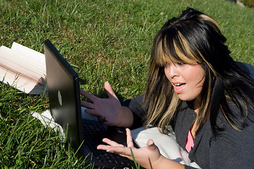 Image showing Girl with Laptop