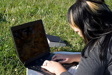 Image showing Girl with Laptop