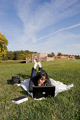 Image showing Girl with Laptop