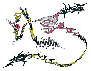 Image showing Tribal Drawing Doodles