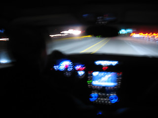 Image showing Night Driving Light Trails