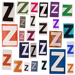 Image showing Letter Z cut out from newspapers