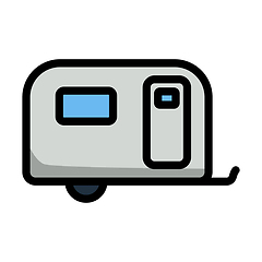 Image showing Icon Of Camping Family Caravan Car