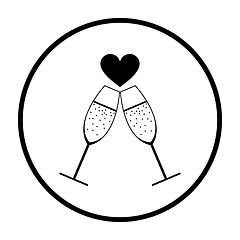 Image showing Champagne Glass With Heart Icon