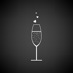 Image showing Champagne Glass With Heart Icon