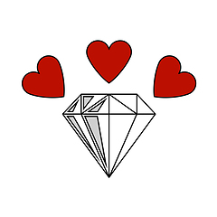 Image showing Diamond With Hearts Icon