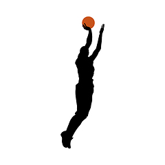 Image showing Basketball Player Silhouette