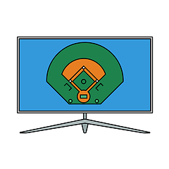 Image showing Baseball Tv Translation Icon