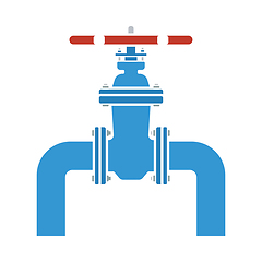 Image showing Icon Of Pipe With Valve