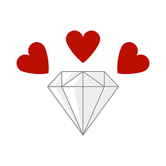 Image showing Diamond With Hearts Icon