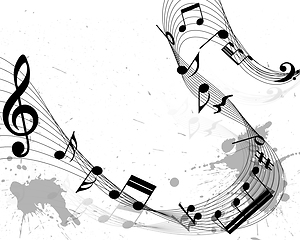 Image showing Grunge Musical Notes Design