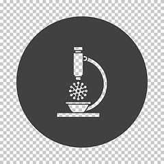 Image showing Research Coronavirus By Microscope Icon