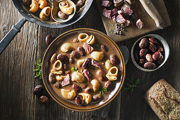 Image showing Pasta fazool stew beans