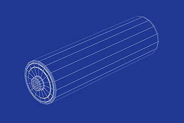 Image showing 3D model of AA size battery
