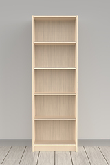 Image showing Empty wooden bookcase