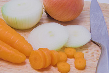 Image showing Carrots and onions