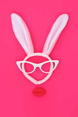 Image showing Easter Bunny Ears Surreal Bizarre Face