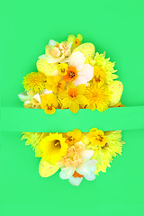 Image showing Easter Egg and Spring Flowers Abstract Concept Shape