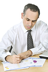Image showing Office worker studying reports