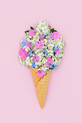 Image showing Surreal Spring Flower Blossom Ice Cream 