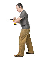 Image showing Handyman with a drill