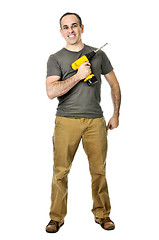 Image showing Handyman with a drill