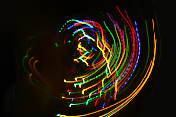 Image showing Abstract colorful motion lights background