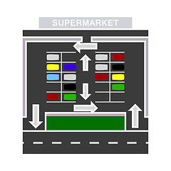 Image showing Supermarket Parking Square Icon