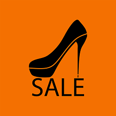 Image showing High Heel Shoe On Sale Sign Icon