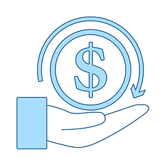 Image showing Cash Back Coin To Hand Icon