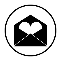 Image showing Valentine Envelop With Heart Icon