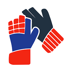 Image showing Soccer Goalkeeper Gloves Icon