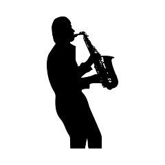 Image showing Saxophonist Silhouette